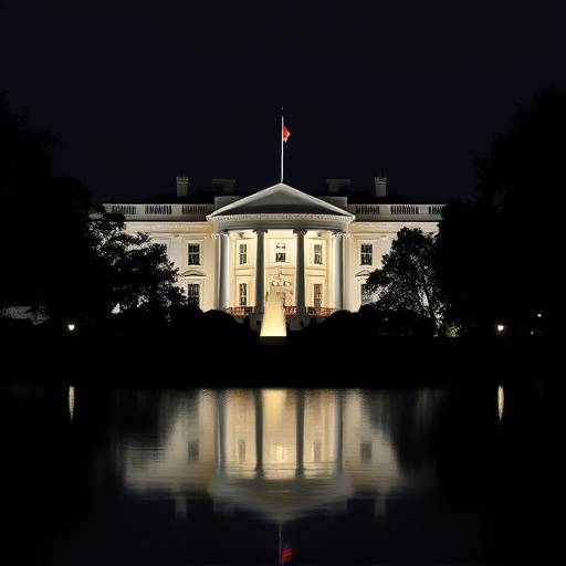 La Casa Bianca illuminata di notte a Washington D.C.